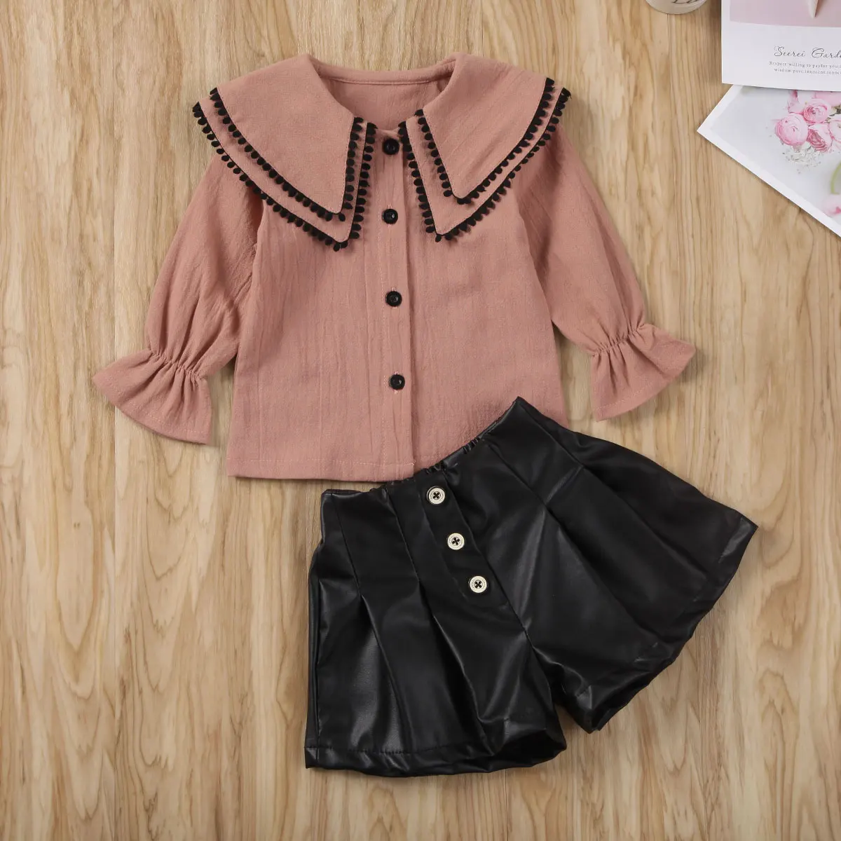 2 шт. Детская кофта с длинным рукавом и кожаные шорты | Мать ребенок