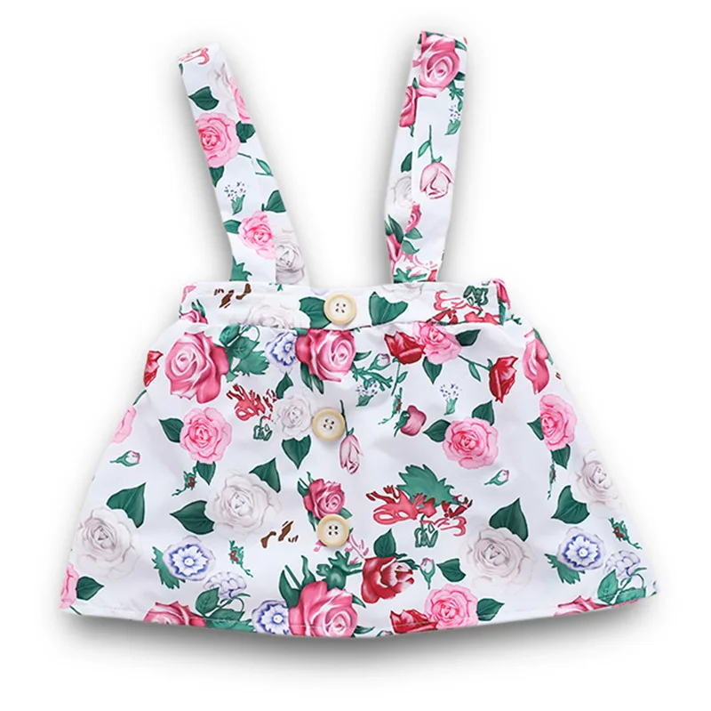 Комплекты для маленьких девочек боди юбка на подтяжках с цветочным рисунком