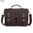 Luufan Crazy Horse, деловой портфель из натуральной кожи для мужчин, сумка из коровьей кожи, портфель для ноутбука, сумка через плечо, сумка для компьютера