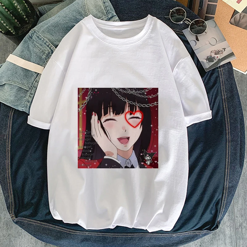 

Anime Crazy Ikishima Midari Sexy Tops Kakegurui Print T Shirts Women Gambling School Harajuku Casual Short Sleeve Summer Tshirts