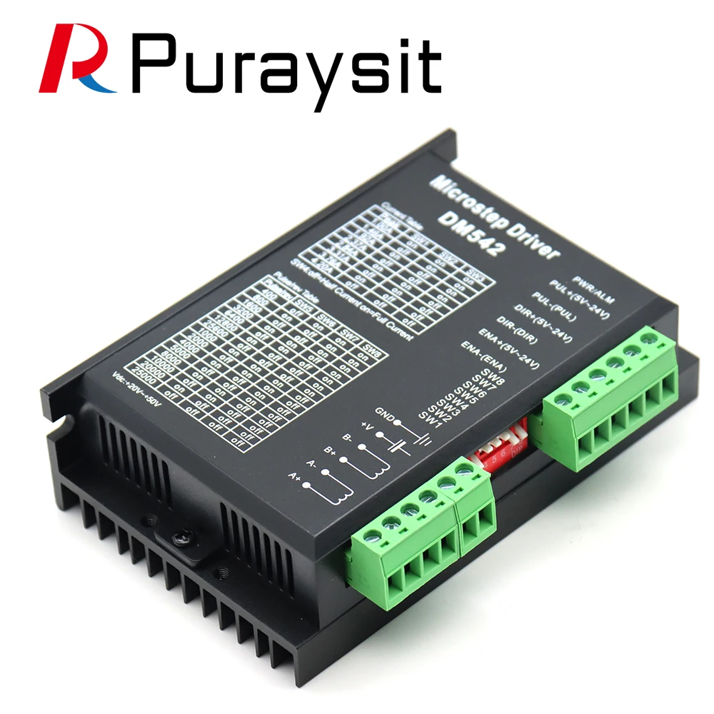 Фото Puraysit Puraysit DM542 Контроллер шагового двигателя, 2-фазный цифровой драйвер шагового двигателя, максимальное напряжение 18-48 В постоянного тока. 4.2А для двигателя серии 57 86 №2