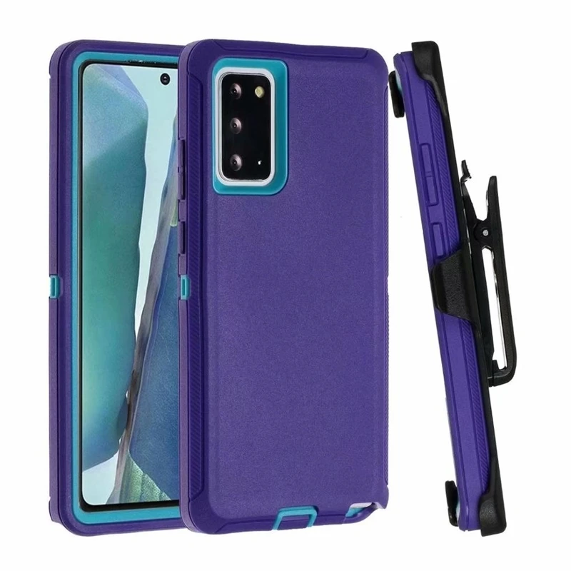 

Чехол для телефона Samsung Galaxy Note 20 Ultra S20 S21 S10 Plus, Силиконовый противоударный чехол с зажимом для ремня, 360