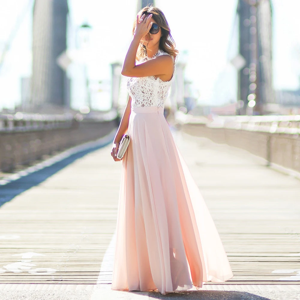 Лидер продаж 2019 женские сексуальные платья вечерние бежевое розовое Пляжное