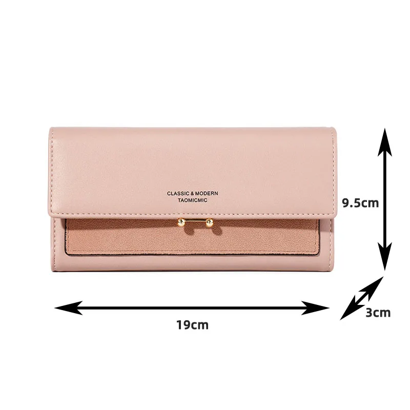 

Korean Version of The Long Mobile Purse Stitching Matte Large-Capacity Clutch Bag Creative Coin Wallet Women Purse Portmonee