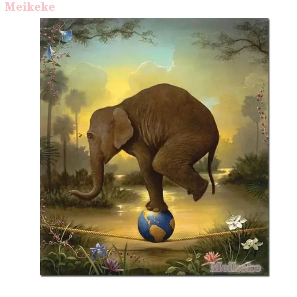 

2021 New Arrivals 5D DIY Full Round/Square Diamond Painting Elephant Cross Stitch 3D Embroidery Mosaic Home Decor Gift