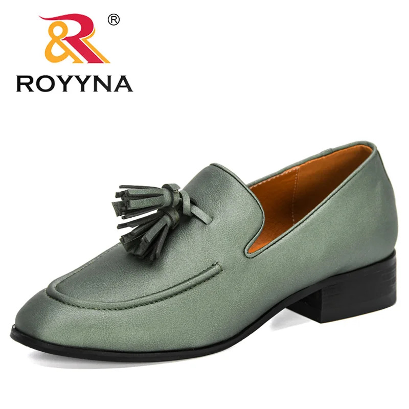 

ROYYNA 2021 New Designers Women's Pumps Round Toe Woman Fashion Pumps Lower Heels Concise Elegant Office Work Shoes Feminimo