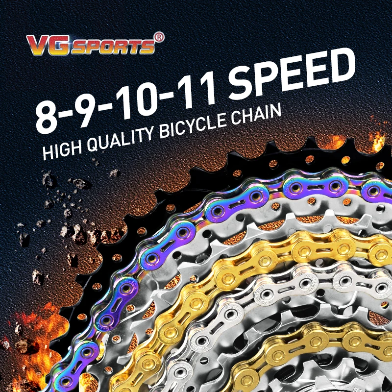 VG Sports 8 9 10 11 скоростные велосипедные цепи аксессуары Нечеткие полые 116L