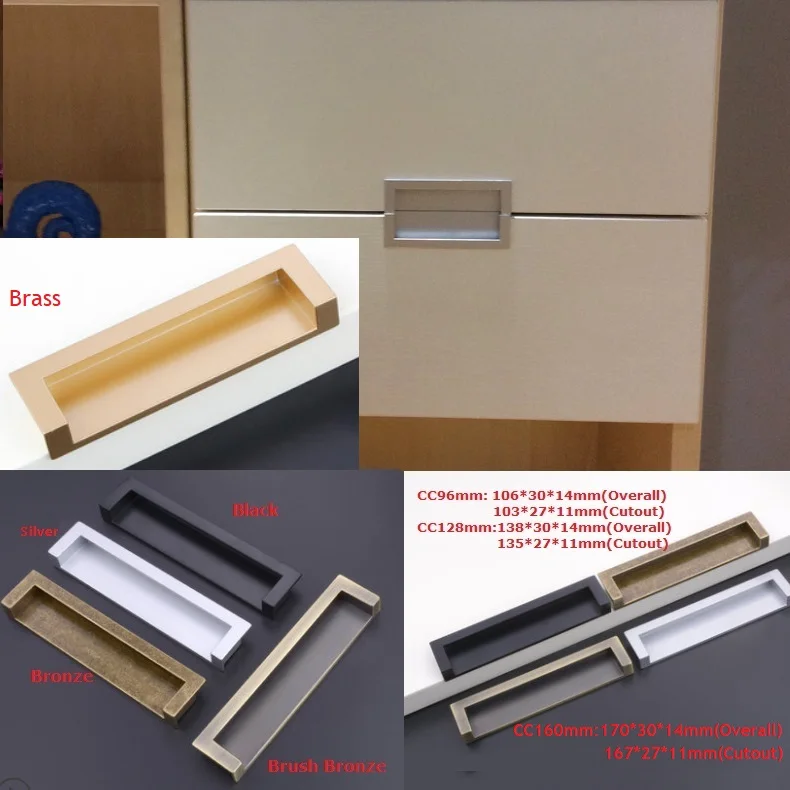 Встраиваемая ручка из цинкового сплава 2 шт./лот со встроенным пальцем рычагом