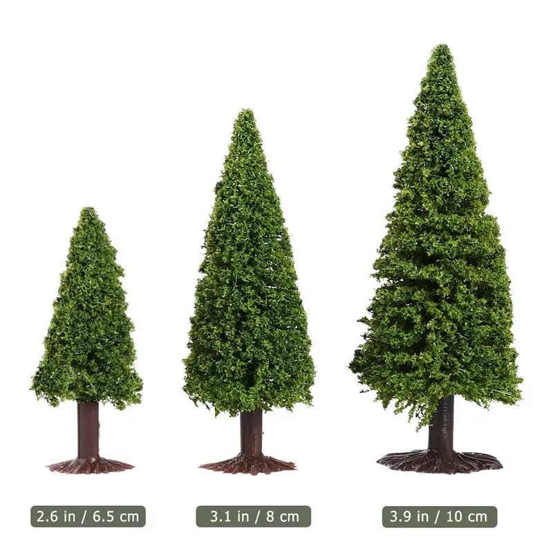 15pcs Green Scenery Landscape Model Cedar Trees Diorama Miniatures for Scenery Landscape image 6