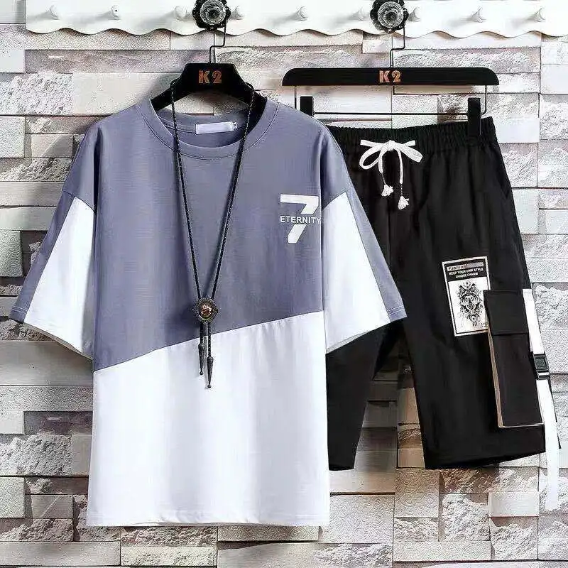 

Men's suit summer student Korean fashion youth sports leisure short sleeve shorts summer men's suit