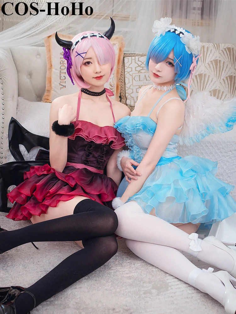 

Женский костюм для косплея из аниме «Re:Life In A Different World From Zero Ram Devil Rem Angel Lolita»