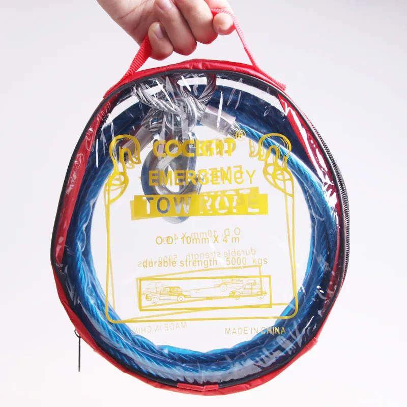 5 тонн 4 м стальная проволока прицеп веревка Тяговая с ножкой рисовый портативный