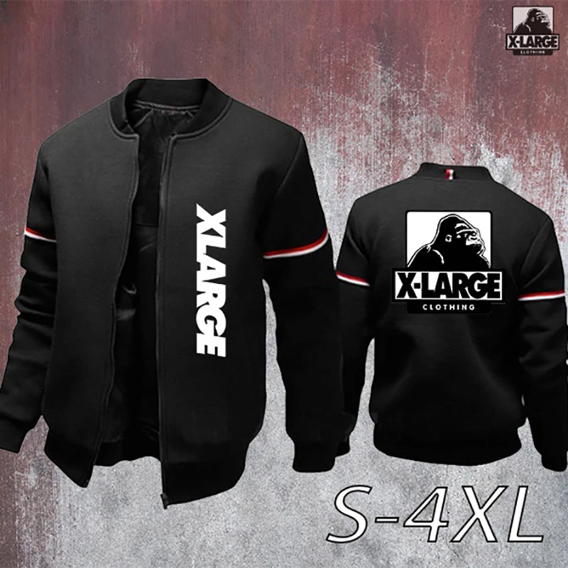 

Xlarge Design fashion Printed Men Solid Color Coat Men's Casual Outdoor Baseball Uniform Man Streetwear Sport Zipper Jacket