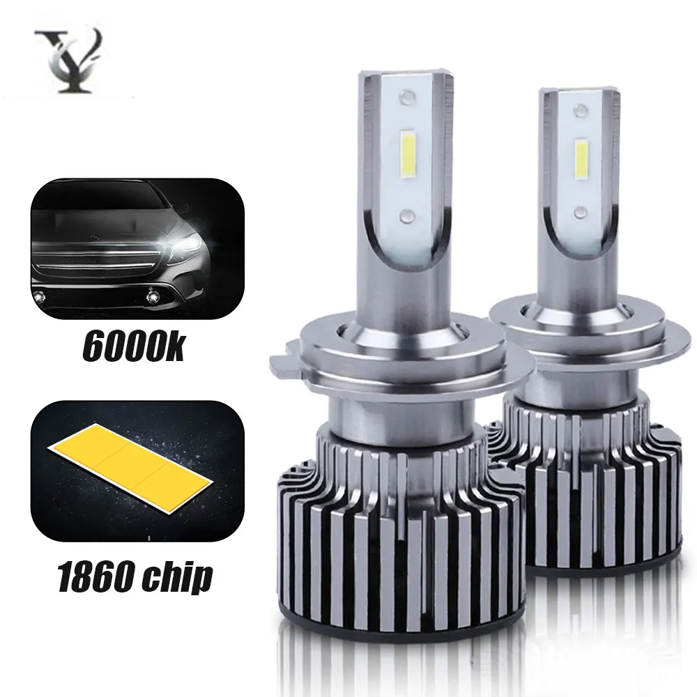 2 шт. H7 H4 H11 H1 9005 9006 HB4 5202 H16 светодиодный Canbus лампа фары комплект 1860 светодиодных чипов 12V 4500LM 6000K мини автомобильный лампы Hi/lo луч