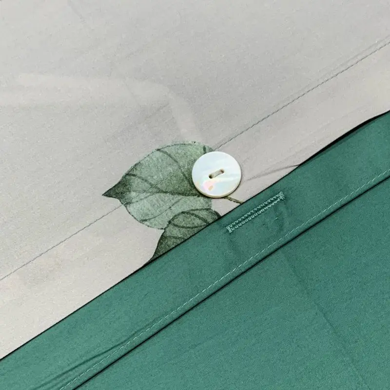 Комплект постельного белья из 4 предметов с тропическими растениями простынь