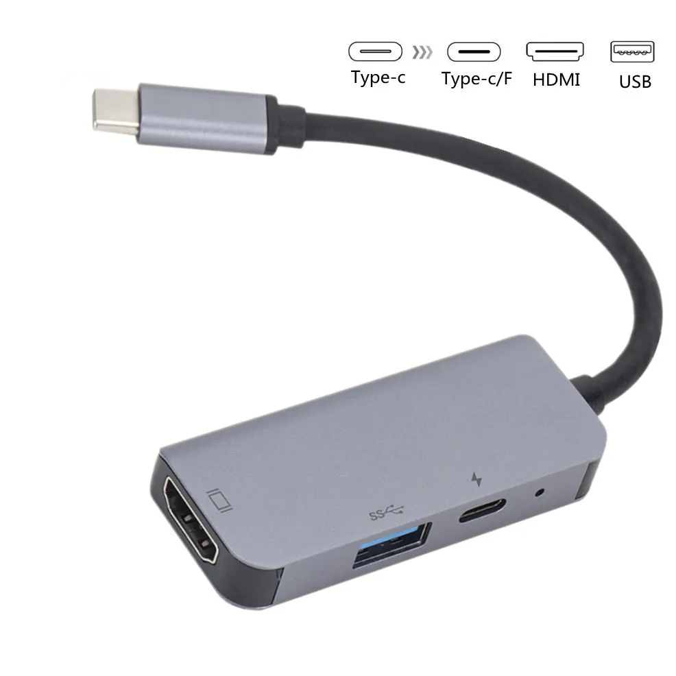 3 in 1 USB C To HDMI Cable Converter for Samsung Huawei Apple Mac NS Usb 3.1 Type C To HDMI 4K Adapter Cable