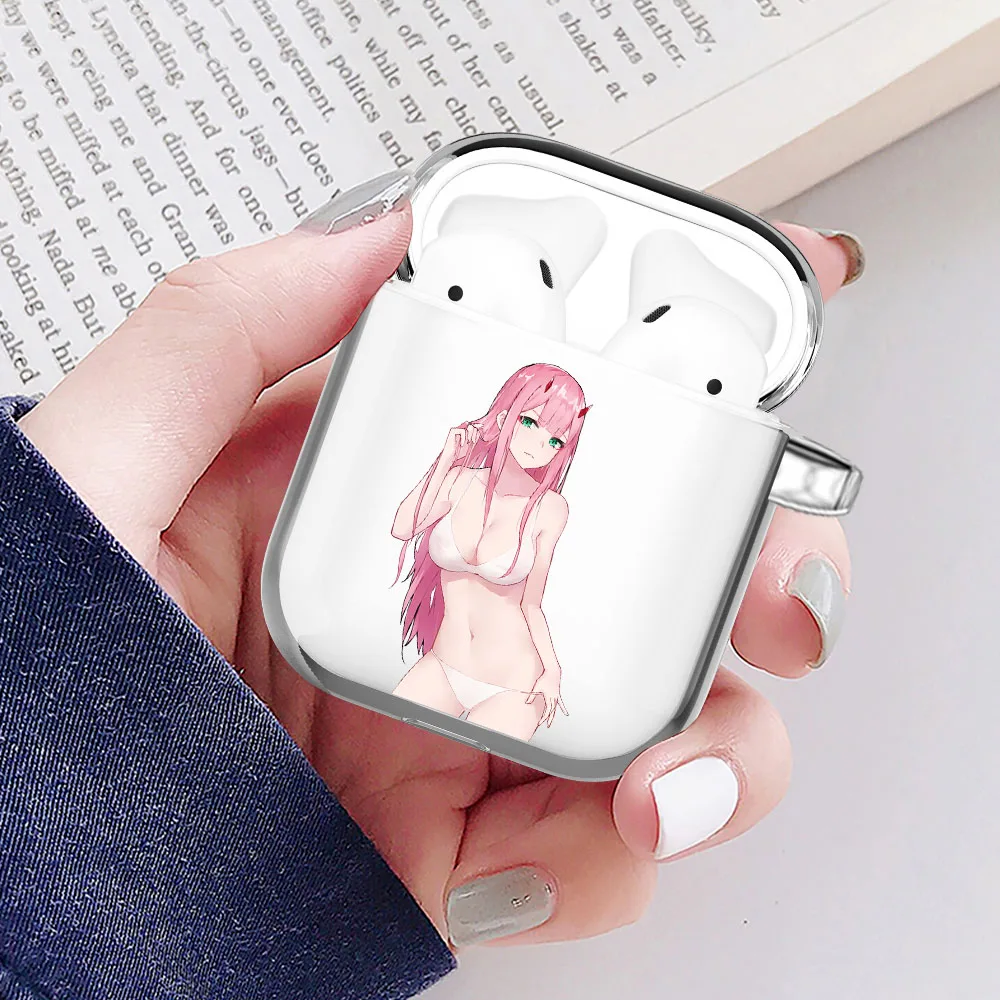 

Cartoon Zero Two Darling in the FranXX Anime Clear Airpod Case for Apple Airpods 1 2 Cover Wireless bluetooth Earphone Coque