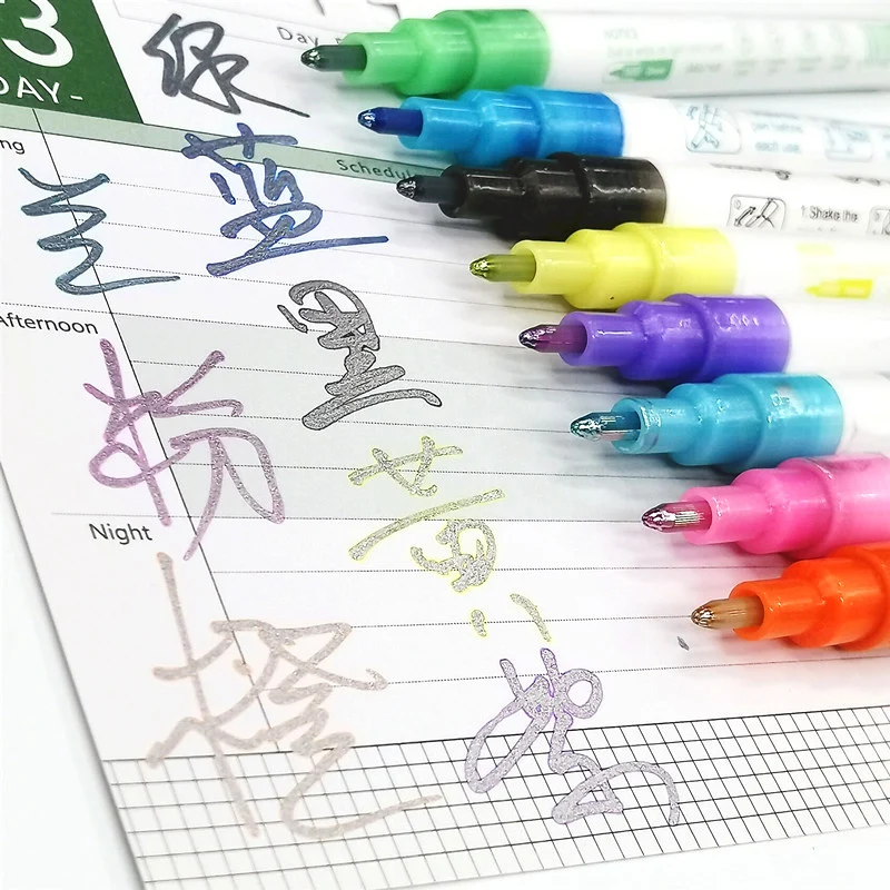 Двусторонняя гелевая ручка 8 цветов двухцветный маркер для рисования письма