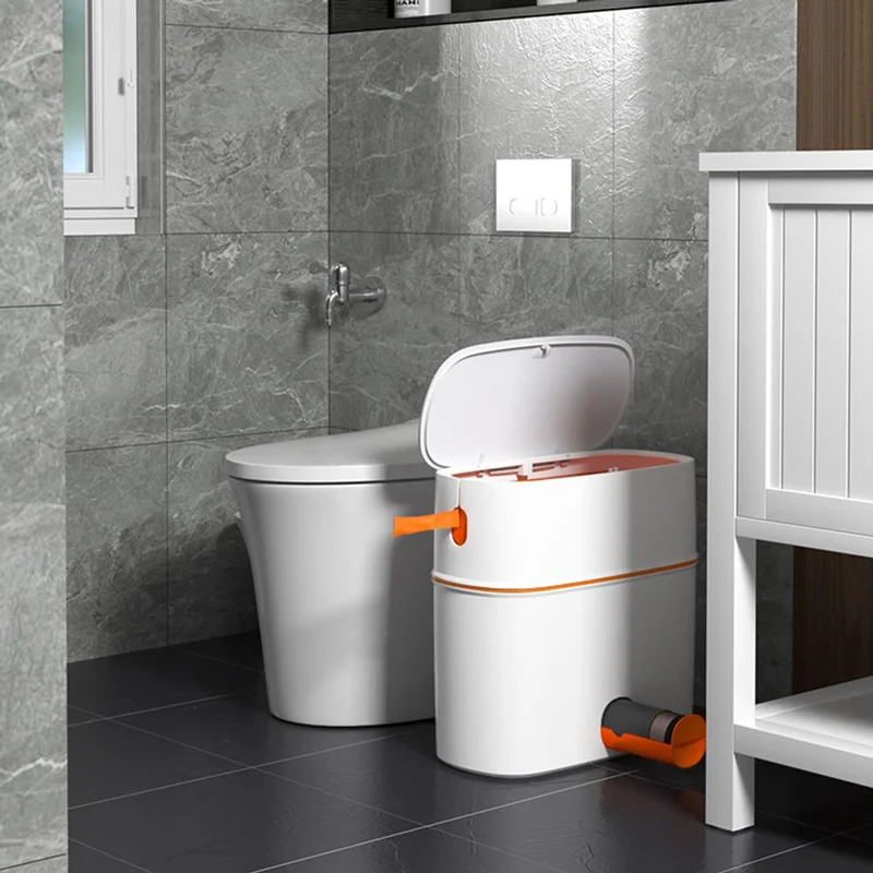 

JOYBOS Waterproof Garbage Bucket Trash Can With Lid Portable Automatic Packing Bin Living Room Toilet Bathroom Kitchen Seal JBS1