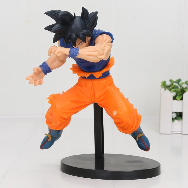 black hair goku bag 18 см Dragon Ball Супер крови Saiyans Son Goku Ultra Instinct ПВХ фигурки аниме Dragon Ball Z Goku модель игрушки - Цвет: black hair goku bag