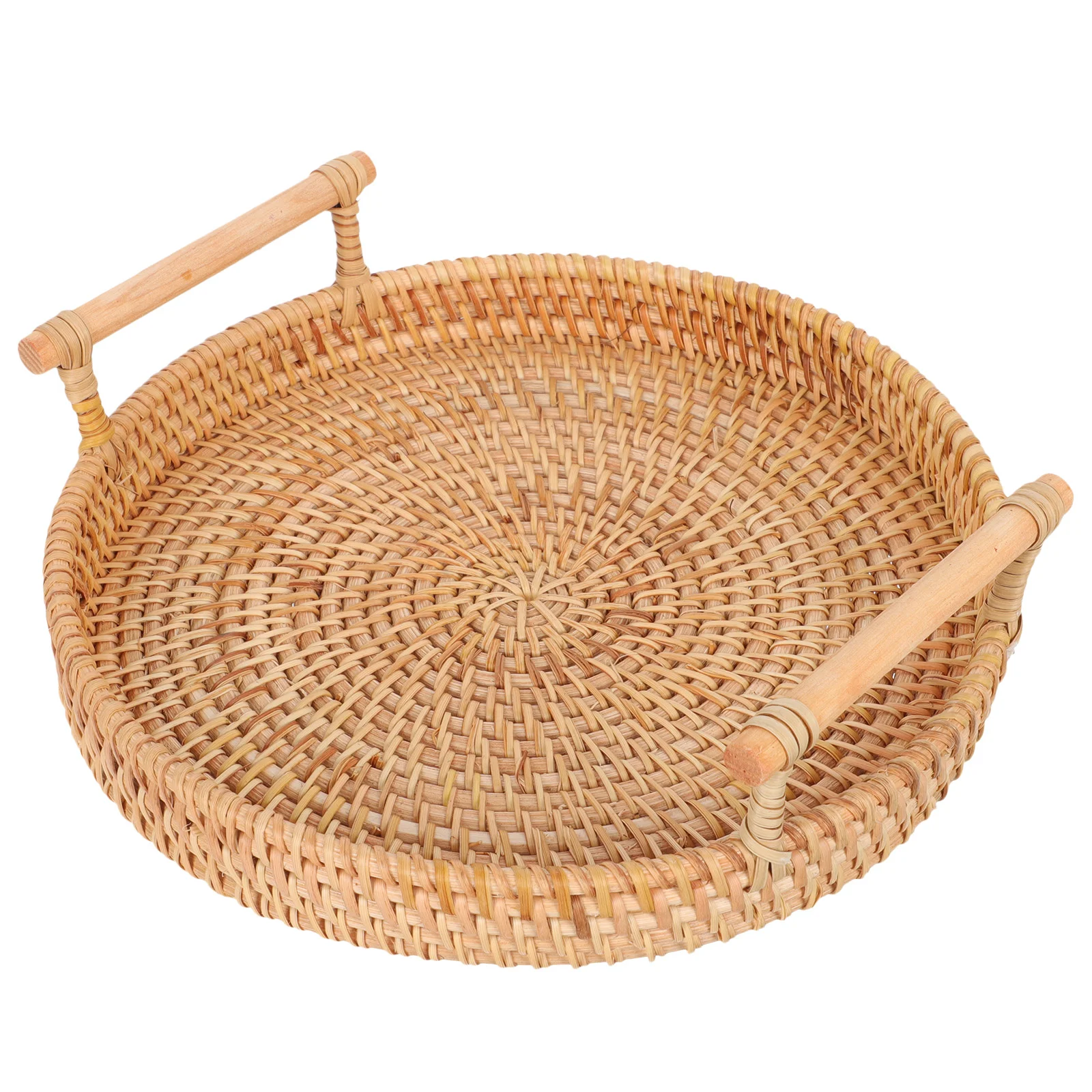 

1pc Home Tea Serving Tray Rattan Storage Tray Fruit Dessert Storage Holder