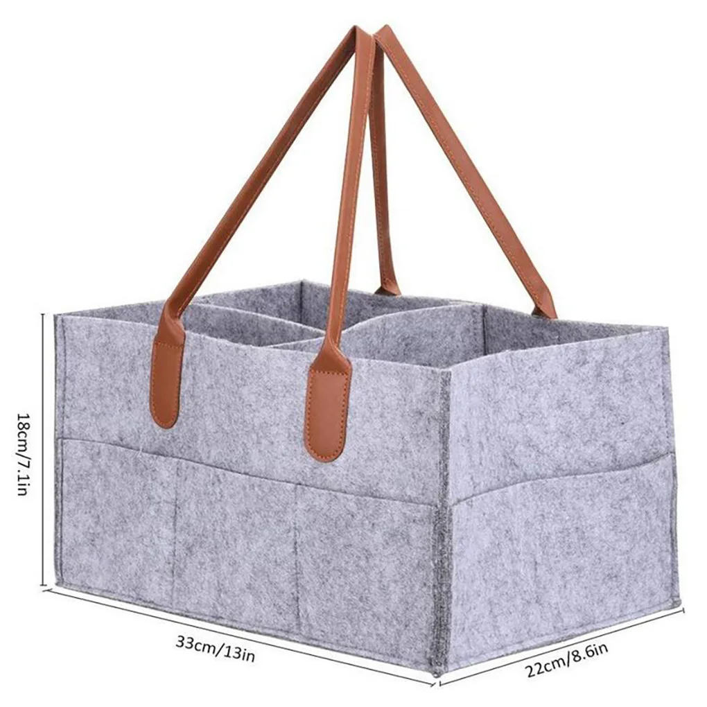 Bolsa de almacenamiento de pa&ntilde;ales de fieltro plegable, bolso multifunci&oacute;n para ropa de ni&ntilde;os, organizador de pa&ntilde;ales de beb&eacute;, 33x22x18cm, alta calidad, 1 unidad-2