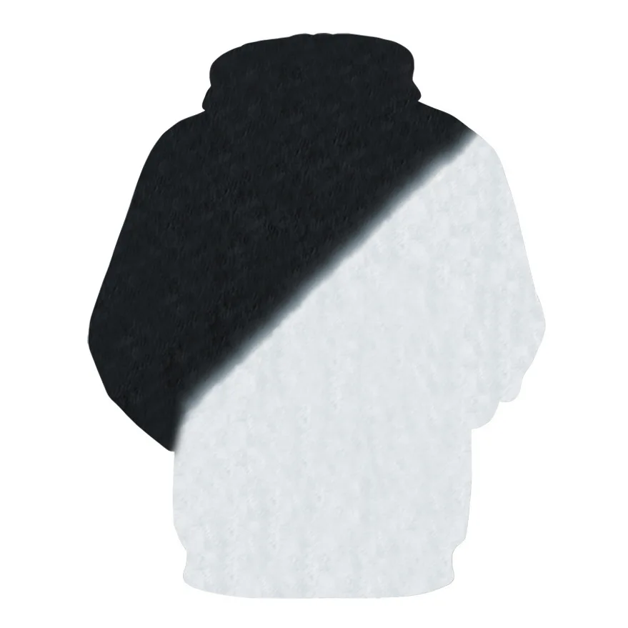 

LOVZON Skull Ghost Black and White Cat 3D Sweater Men and Women Same Style Pullover Hoodie Pocket Top