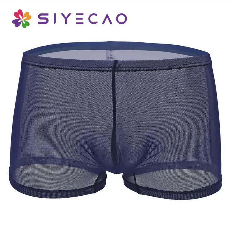 

Sexy Lingerie Transparent Underwear Mens Solid Boxers Comfortable Breathable Boxer Shorts Panties Cueca Masculina M L XL