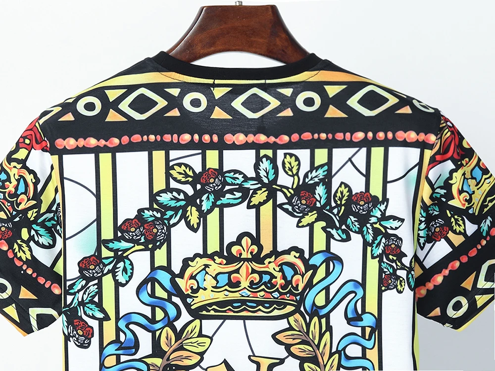 Футболка DUYOU мужская с коротким рукавом дизайнерская рубашка в полоску принтом