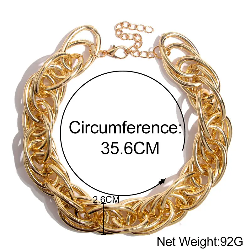 JJFOUCS массивное ожерелье-чокер из толстых звеньев в стиле панк женское модное