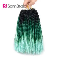 sambraid 8 inch synthetic braiding hair spring twist hair crochet braid kinky curly crochet hair extensions passion bomb twist