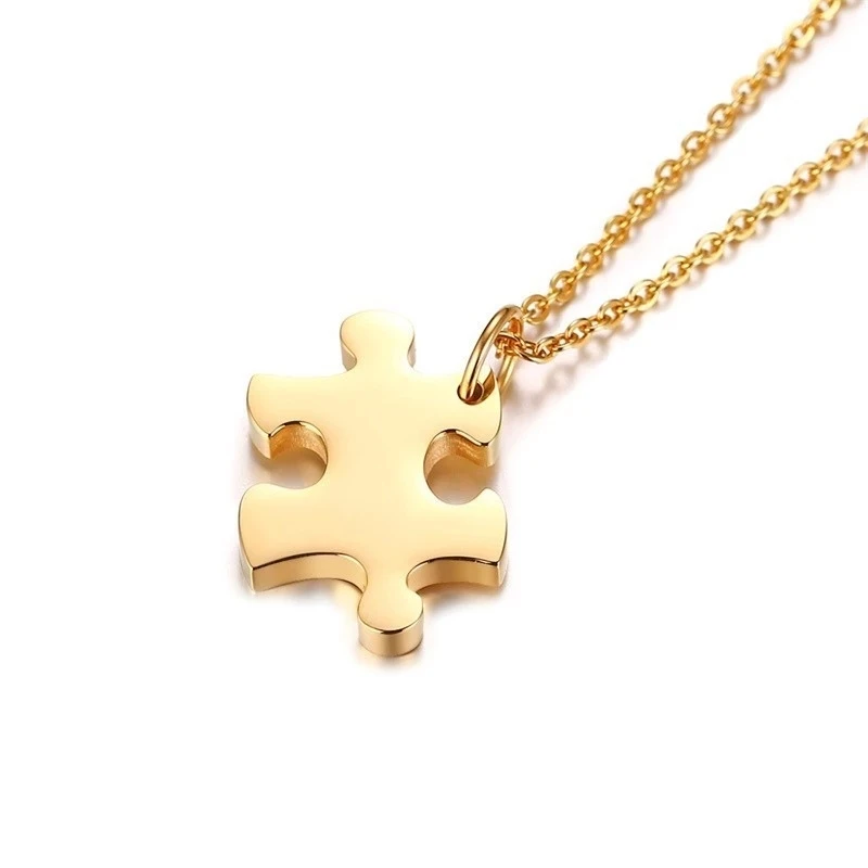 

Personalized Puzzle Necklace Friendship Customized Pendant 2/3/4/5 Pieces Best Friends BFF Stainless Steel Bridesmaid Gift