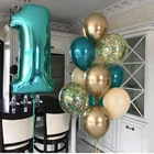 Набор воздушных шаров, 18 шт., 32 дюйма, Тиффани, синие цифры, хромированные латексные воздушный шар Globos, украшения для детского дня рождения