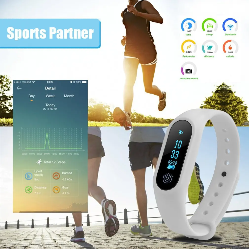

Sleep & Snoring 0.42 Inch OLED Screen APP Message Reminder Smart Watch Fitness Tracker Heart Rate Monitor Smart Wrist Watch