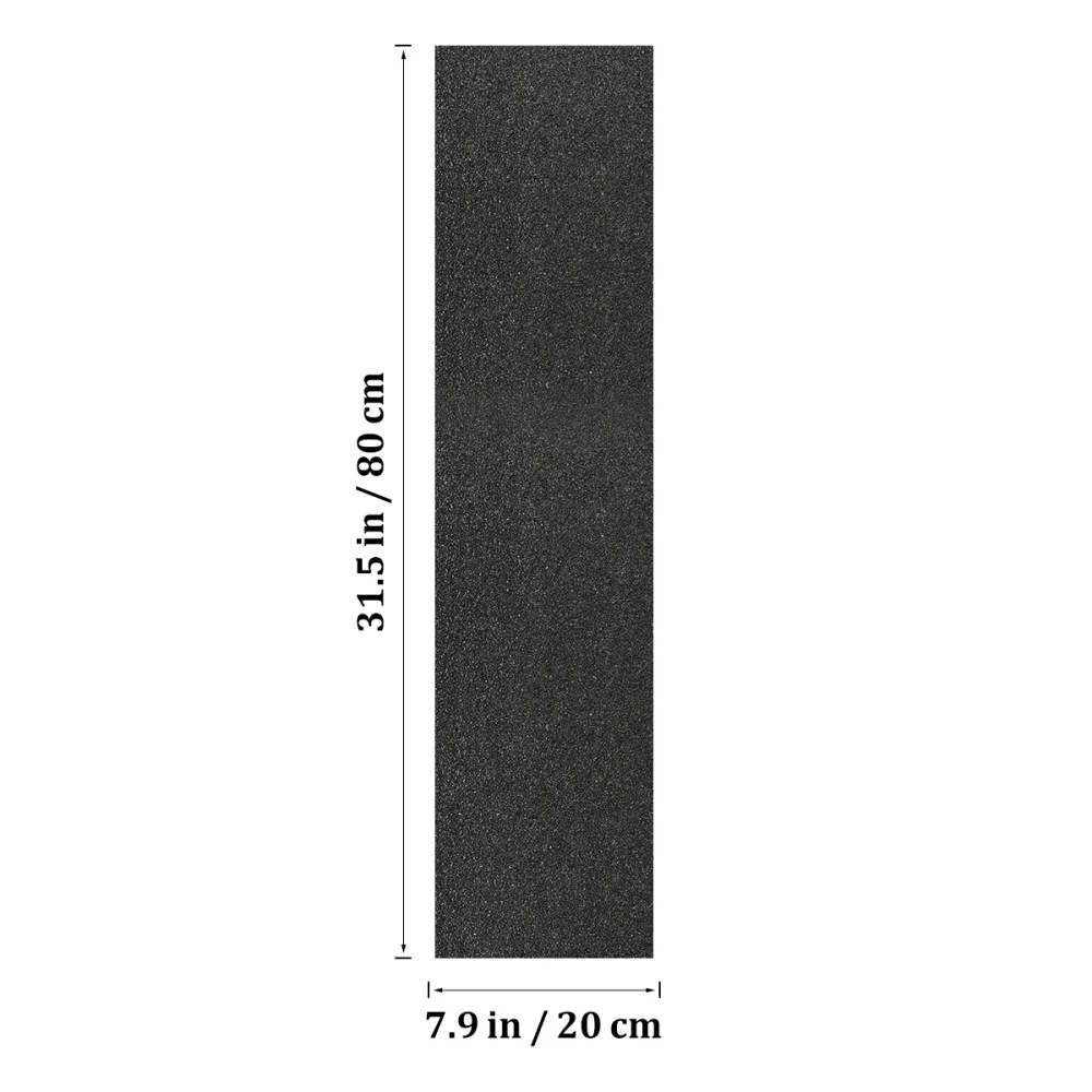 

VORCOOL Skateboard Grip Tape Sheet Sandpaper for Rollerboard Stairs Pedal Wheelchair 80x20cm (Black, Random Protective Fi