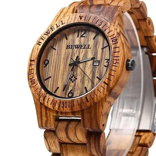 

Men Luxury Watch Natural Maple Wooden Handmade Quartz Movement Casual Wrist Watch montre homme часы мужские наручные