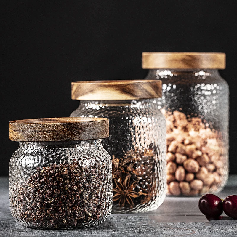 

Storage Jar Transparent Glass Airtight Jar Glass Tea Tank Airtight Can Anti-Corrosion Safe and Durable 3pcs DO