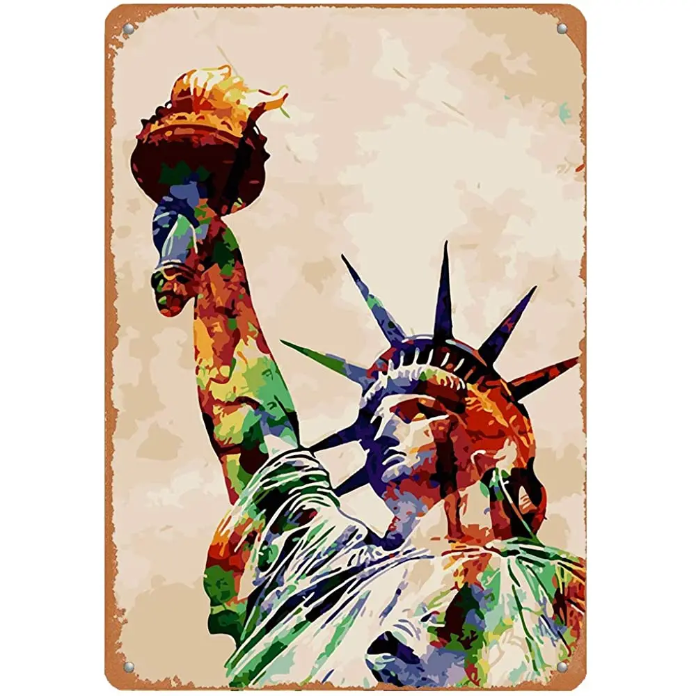 

Новый Винтажный Ретро металлический жестяной знак американская Статуя Свободы домашний бар клуб кухня Ресторан Настенный декор табличка з...