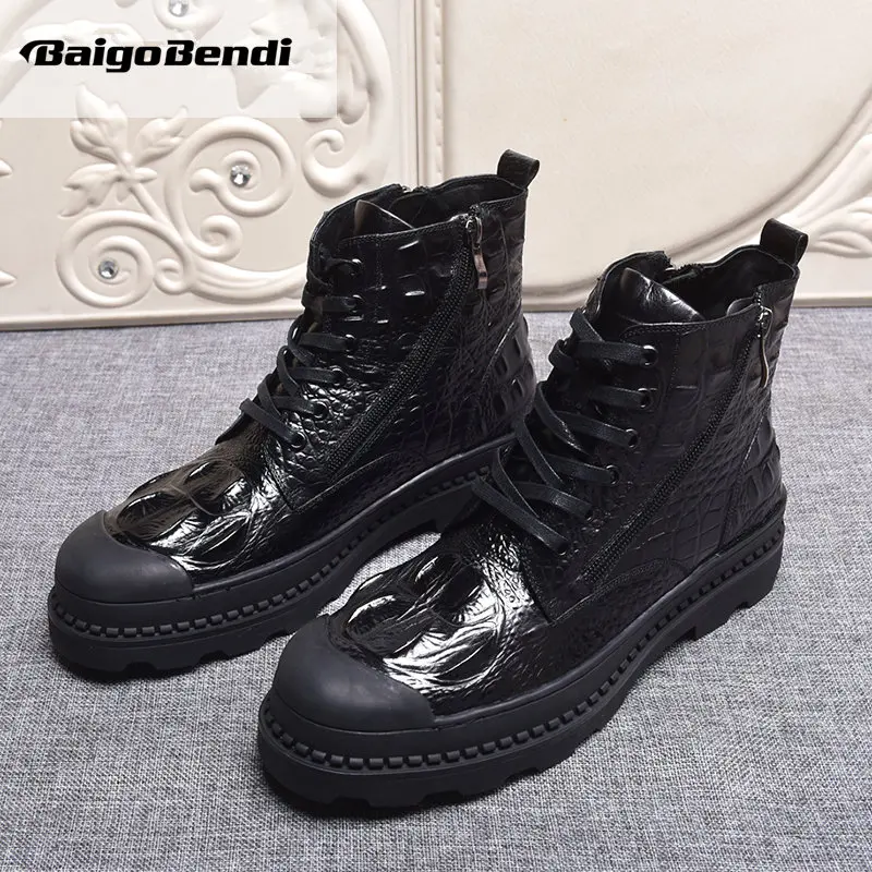 Super Recommand! Hight End Lace Up And Zip Men Work Fashion Boots Man Round Toe Cool Winter Genuin Leather | Обувь