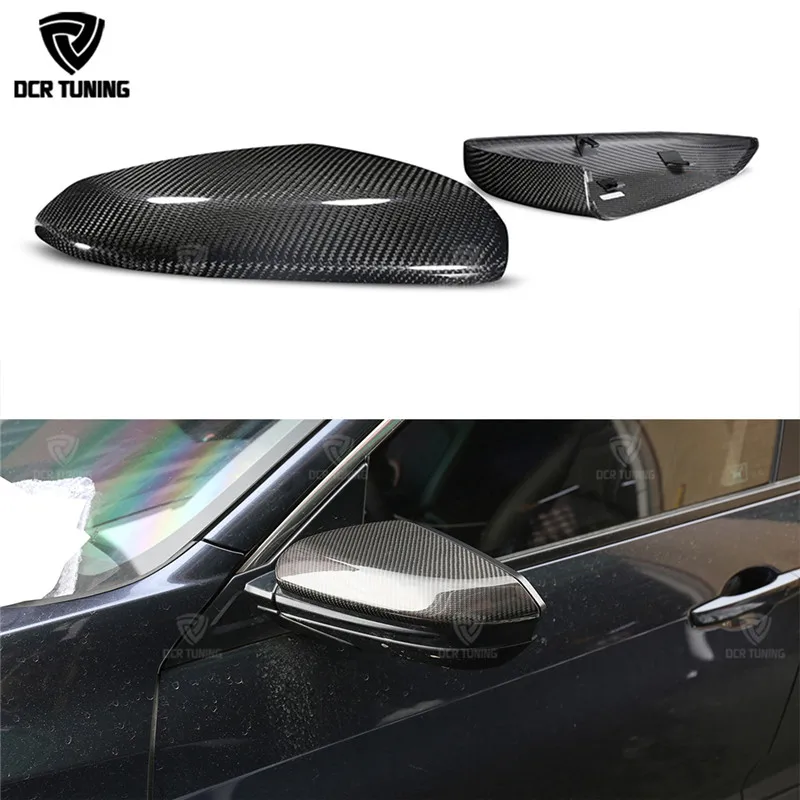 Carbon Fiber Rear View Mirror Cover For Honda Civic 10th carbon caps Car styling 2016 - UP 1 : 1 Replace style & Add on style
