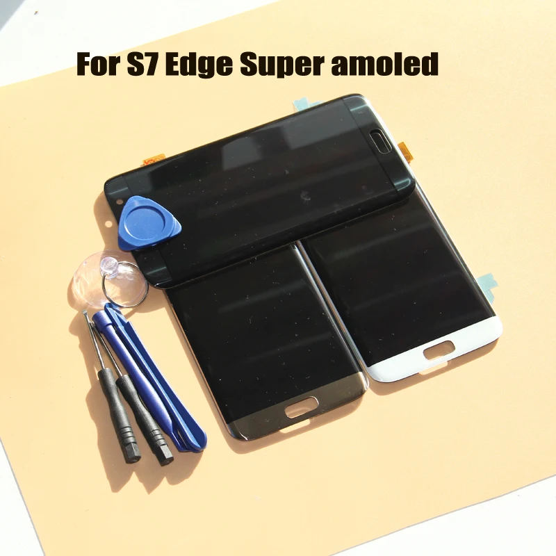 ЖК экран SUPER AMOLED для SAMSUNG Galaxy s7 edge G935 G935F сенсорный с дигитайзером в сборе черный