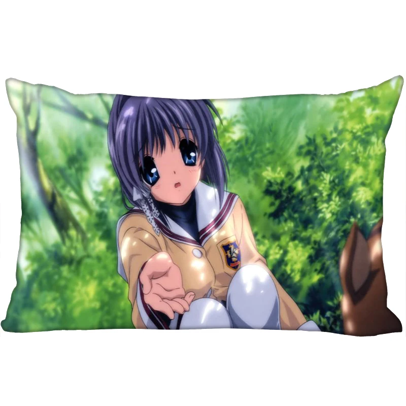 

Хит продаж, сатиновые наволочки CLANNAD с принтом, двухсторонние стандартные шелковые мягкие прямоугольные Наволочки на молнии, наволочки бол...