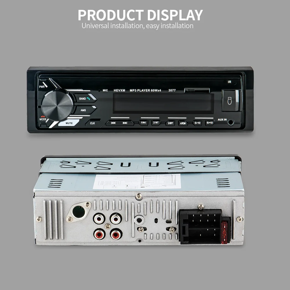 

Sale New FM Car Radio 12V Bluetooth V3.0 Panel Auto Audio Stereo SD MP3 Player AUX USB Hands-free Call