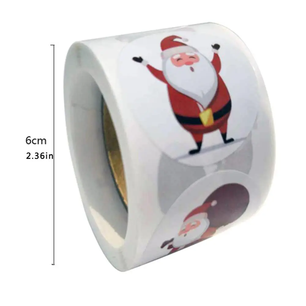

1.5 inch 200Pcs/lot Christmas Santa Claus Stickers Design DIY Roll Envelopes Stocking Seal Sticker Gift Sticker Gift Label