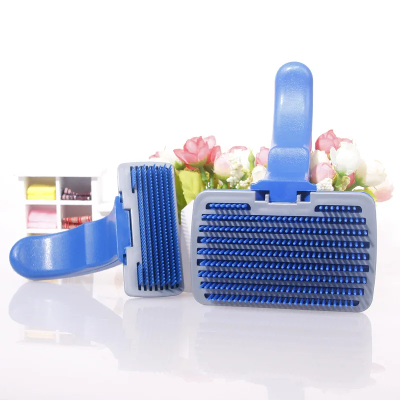

Pet Dog Fur Cleaning Brush Pet Cleaning Brush Automatic Plastic Pet Automatic Hair Brush Comb Non-slip Pets Supplier Pet Comb