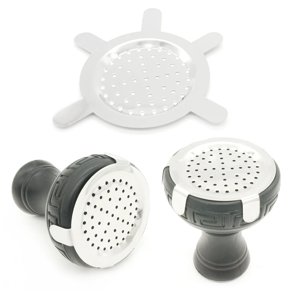 2 шт. Металлические держатель угля для кальяна с отверстием серебристая экраны