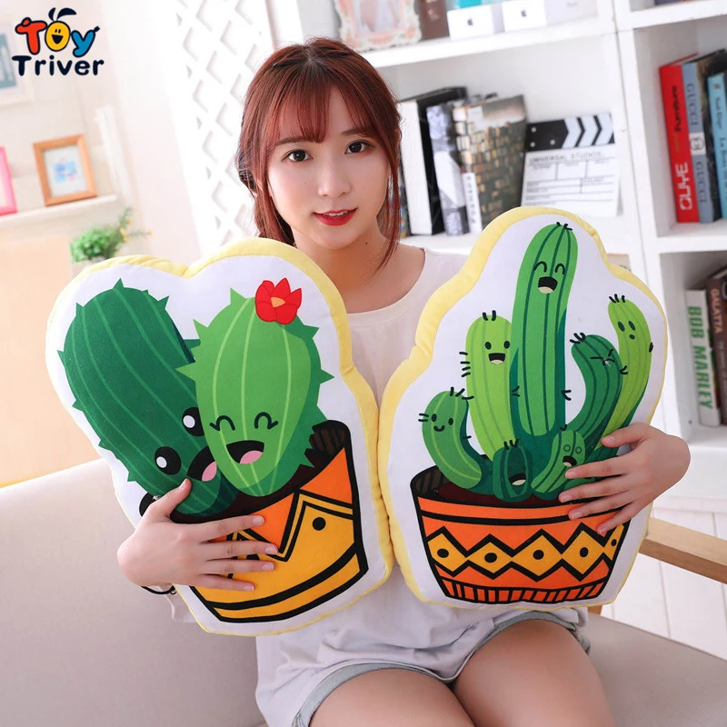Kawaii Cactus Green Plants Plush Toy Triver Stuffed Doll Sleeping Pillow Cushion Kids Children Girls Toys Gift Home Sofa Decor | Игрушки и
