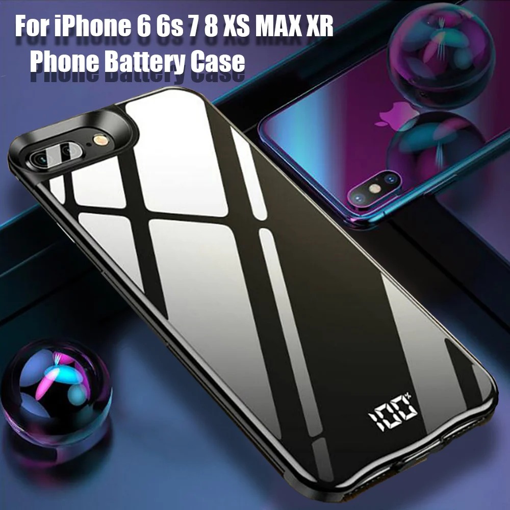 Чехол для iphone XS Max XR 5000/8000/6000mah power Bank Charing чехол для iphone 6 6s 7 8 Plus чехол для зарядного устройства для телефона