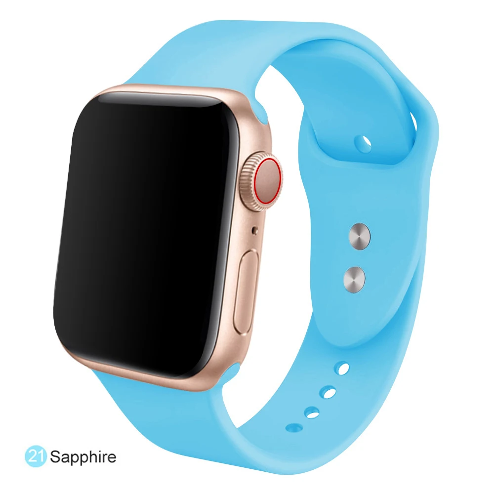 Мягкий силиконовый сменный спортивный ремешок для 38 мм Apple Watch Series1 2 3 4 5 42 мм ремешок для наручных браслетов для iWatch Sports Edition - Цвет ремешка: Sapphire