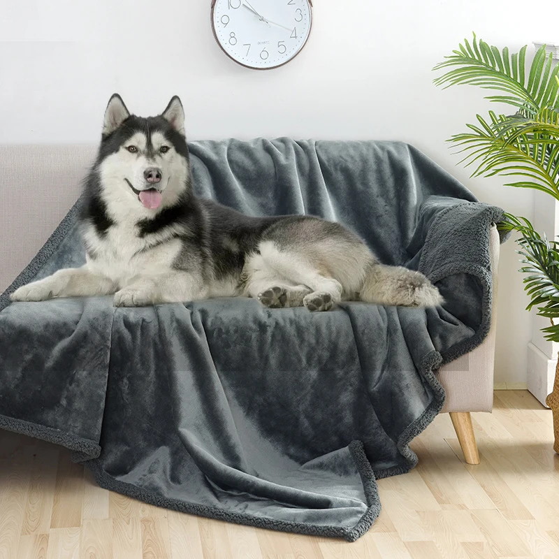 

Водонепроницаемый коврик для домашних животных, Флисовое одеяло для больших собак и кошек, моющаяся кровать для питомцев, впитывающее банн...